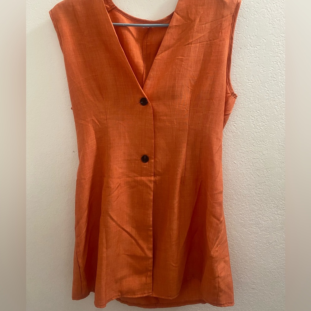 Orange two piece work suit